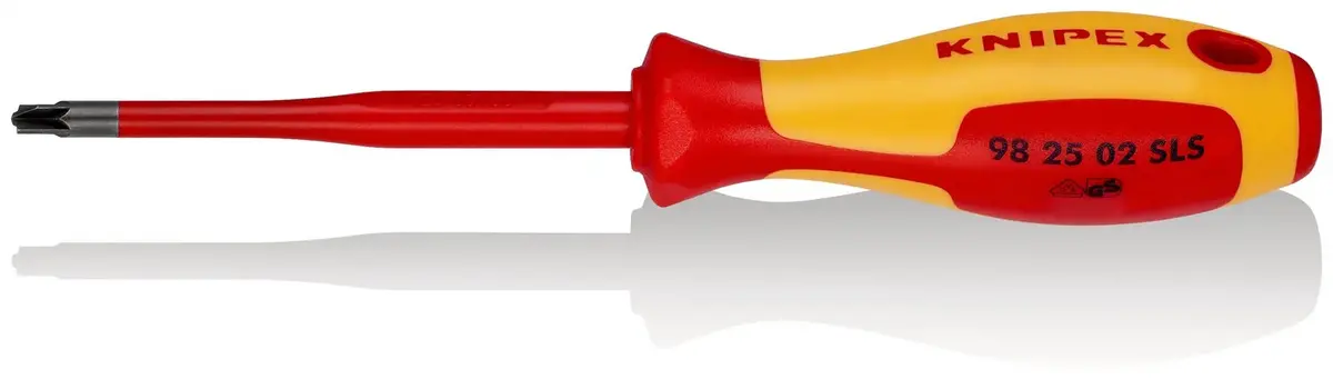 Knipex Slim Screwdriver For Pozi Slotted Screws Pz/S2 X 100Mm Vde Insulated Multi Component Grips 212Mm 98 25 02 Sls 1