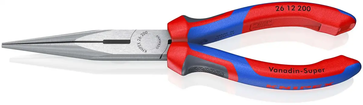 Knipex Snipe Nose Side Cutting Pliers 200Mm With Comfort Handles Stork Beak 26 12 200 Sb 1