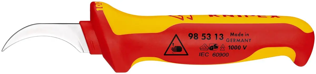 Knipex Stripping Knife Hook Blade 190Mm Vde Insulated Multi Component Handle 50Mm Blade Length 98 53 13 1