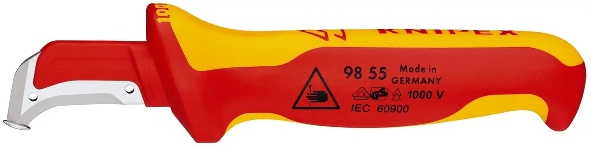 Knipex Stripping Knife With Guide Shoe 180Mm Vde Insulated Multi Component Handle 38Mm Blade Length 98 55 1