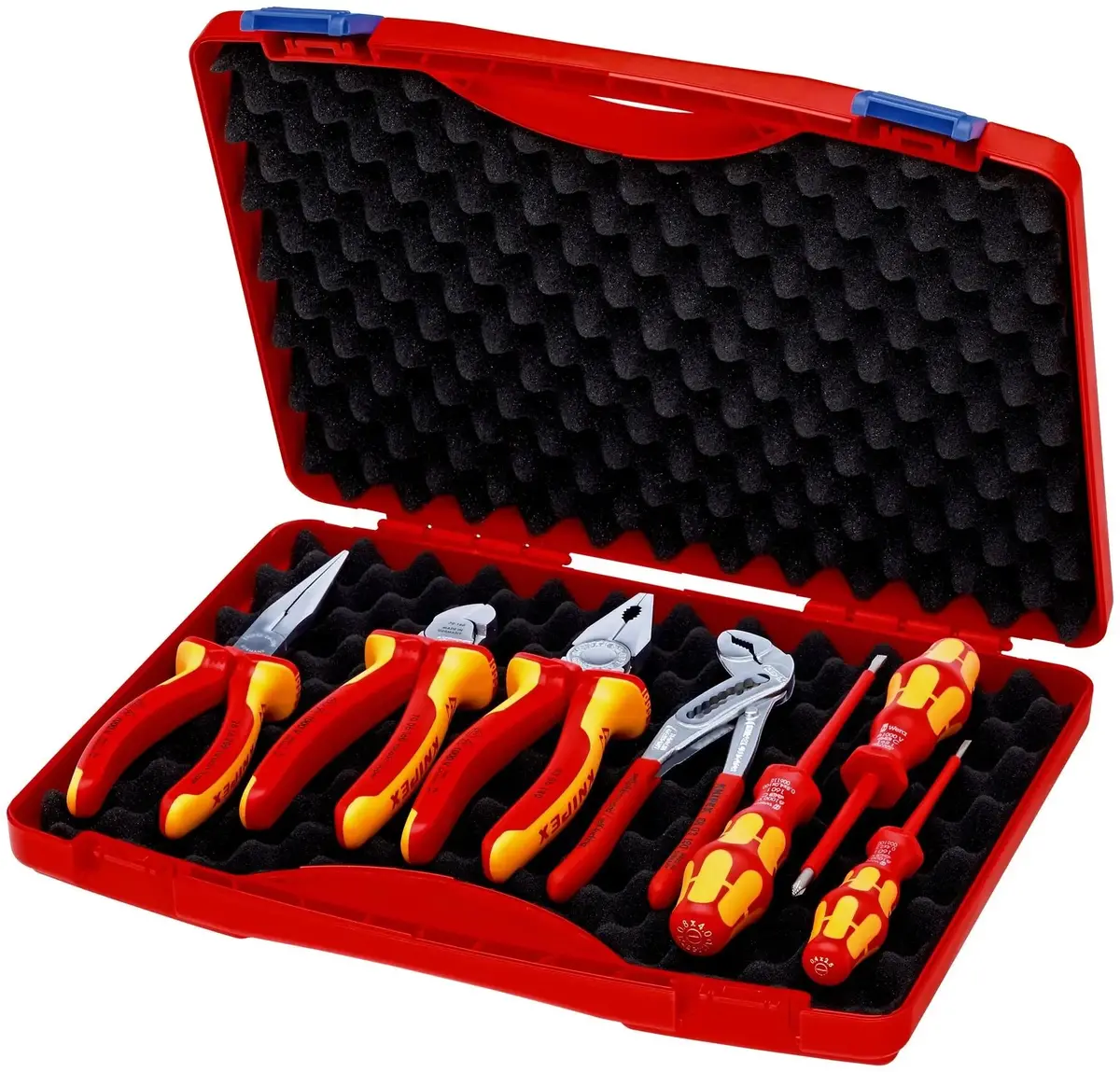 Knipex Tool Box Red Electric Set 2 Vde Pliers Screwdrivers 7 Pieces 00 21 15 1