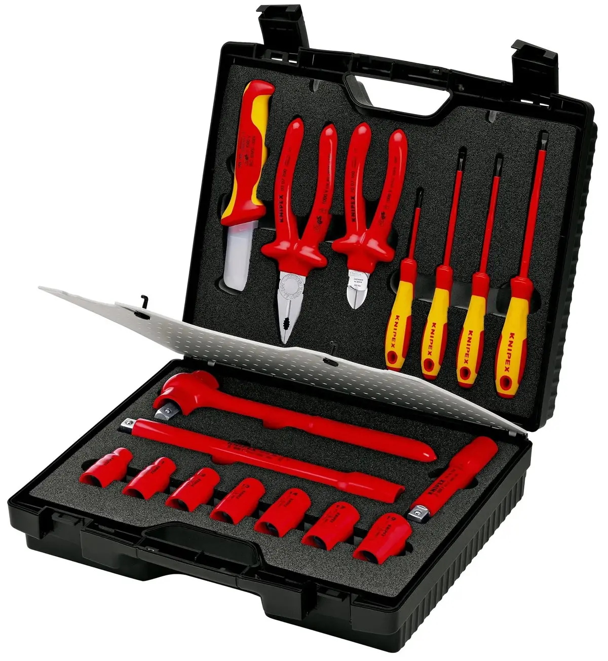 Knipex Tool Kit Insulated Vde Compact Tool Case 17 Pieces With Insulated Tool For Electrical Installations 98 99 11 1