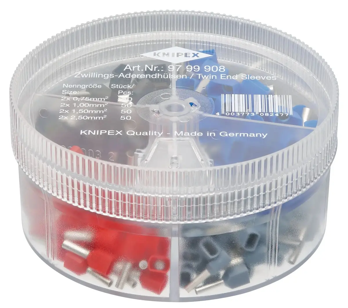Knipex Twin Wire Ferrules Assortment Box In Dispenser Box 200 Pieces 97 99 908 1