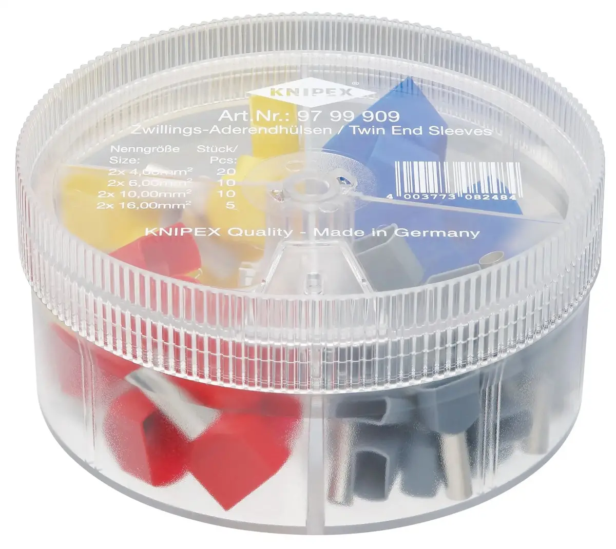 Knipex Twin Wire Ferrules Assortment Box In Dispenser Box 45 Pieces 97 99 909 1