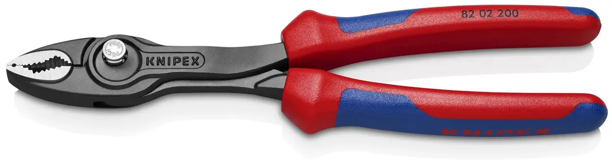Knipex Twingrip Slip Joint Pliers Front And Side Grip 200Mm Multi Component Grips 82 02 200 Sb 1