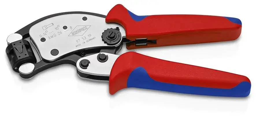 Knipex Twistor T Self Adjusting Crimping Pliers Wire Ferrules Rotatable Die Head 0.14-10Mm² 200Mm Multi Component Grips 97 53 19 1