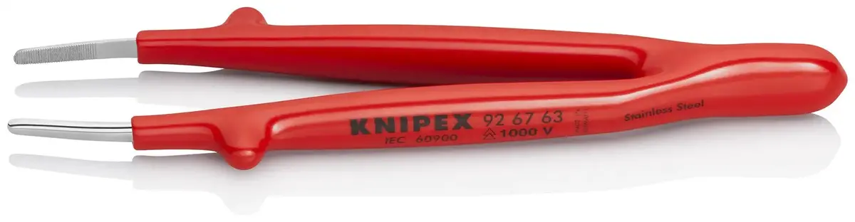 Knipex Universal Tweezers 1000V Insulated 145Mm Blunt Tip Stainless Steel 92 67 63 1