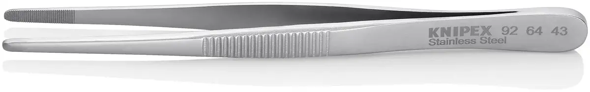 Knipex Universal Tweezers 120Mm Blunt Tip Stainless Steel 92 64 43 1