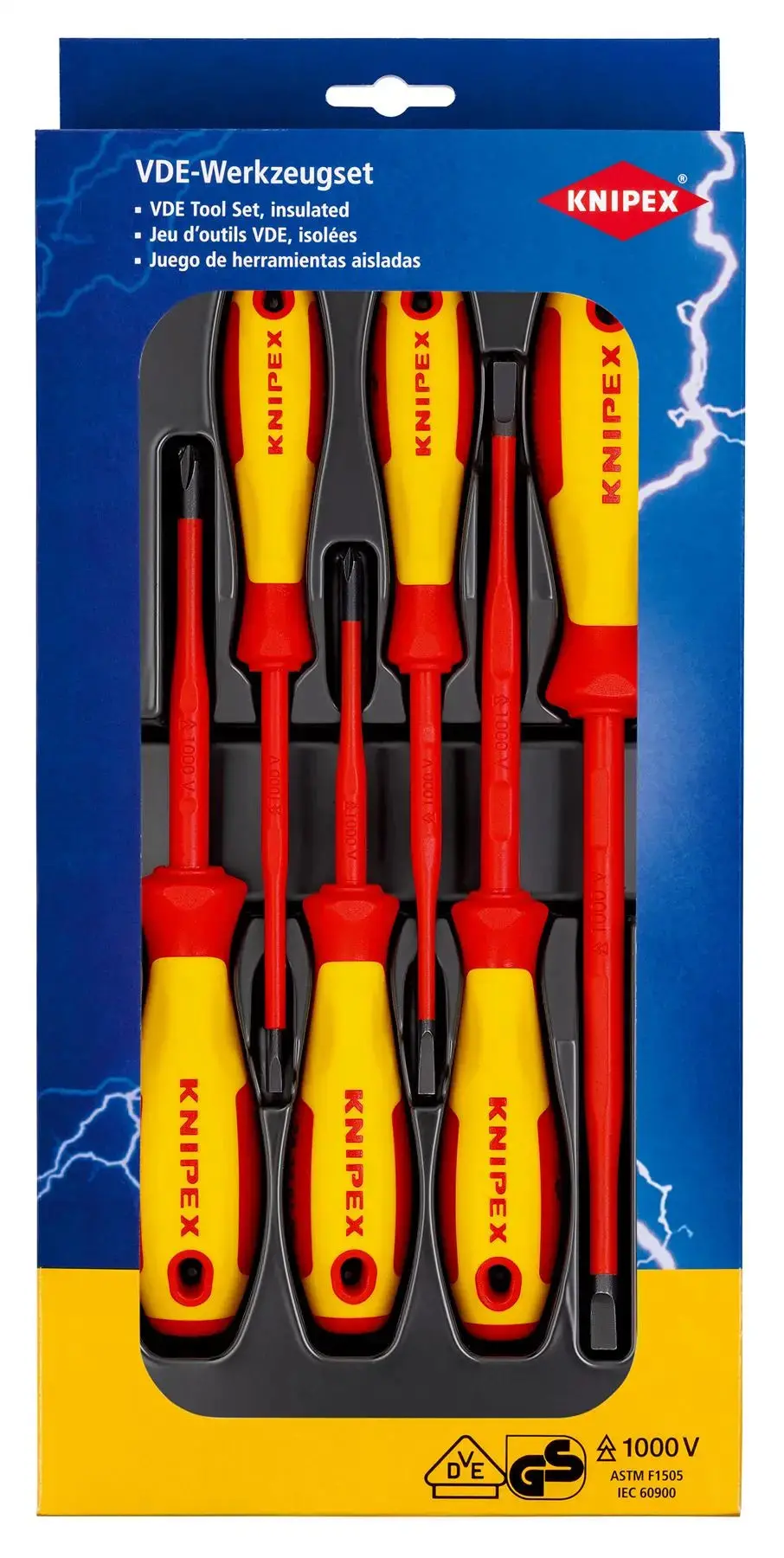 Knipex Vde Screwdriver Set 6 Pieces Slotted Phillips 00 20 12 V02 1