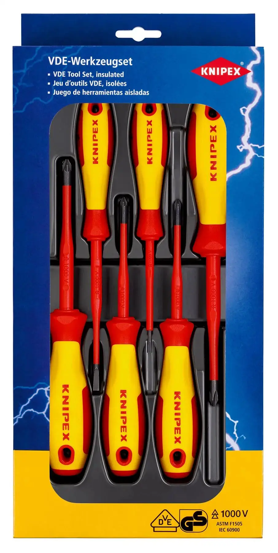Knipex Vde Screwdriver Set 6 Pieces Slotted Phillips Pozi 00 20 12 V04 1