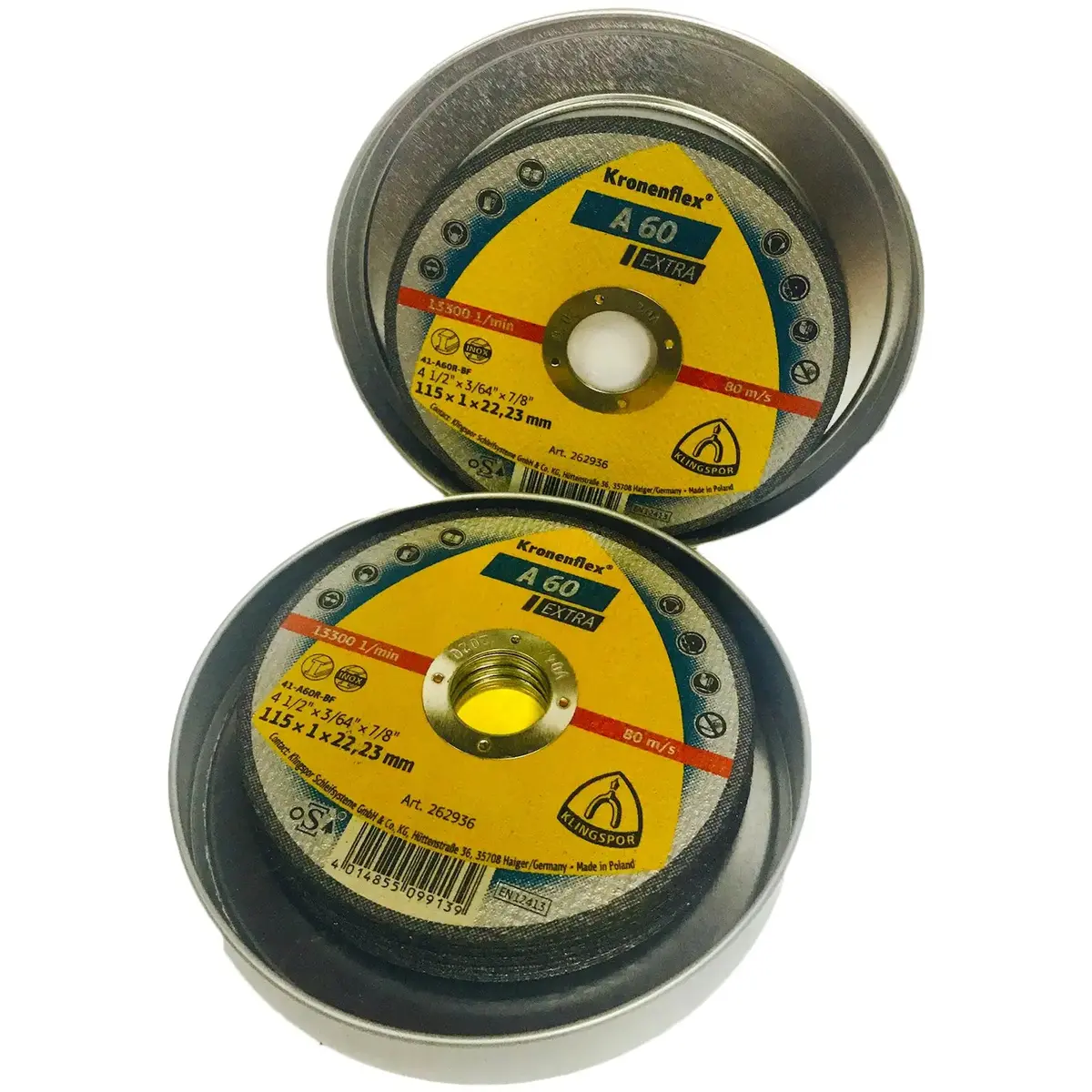 Klingspor 10 Pack A60 Extra 115 X 1Mm Stainless Steel Cutting Discs Tinned 1