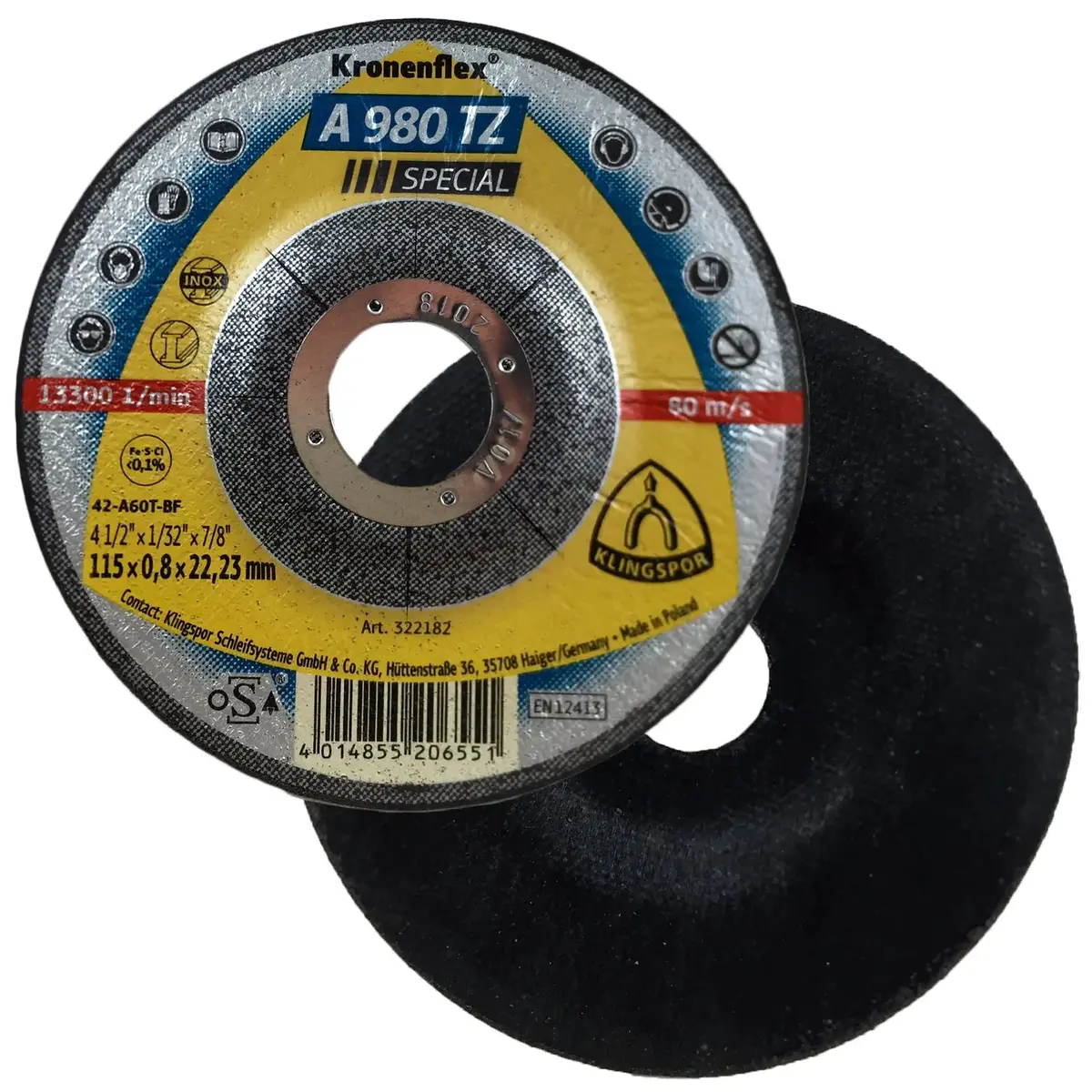 Klingspor A980tz 115Mm X 0.8Mm Inox Stainless Steel Cutting Discs 1