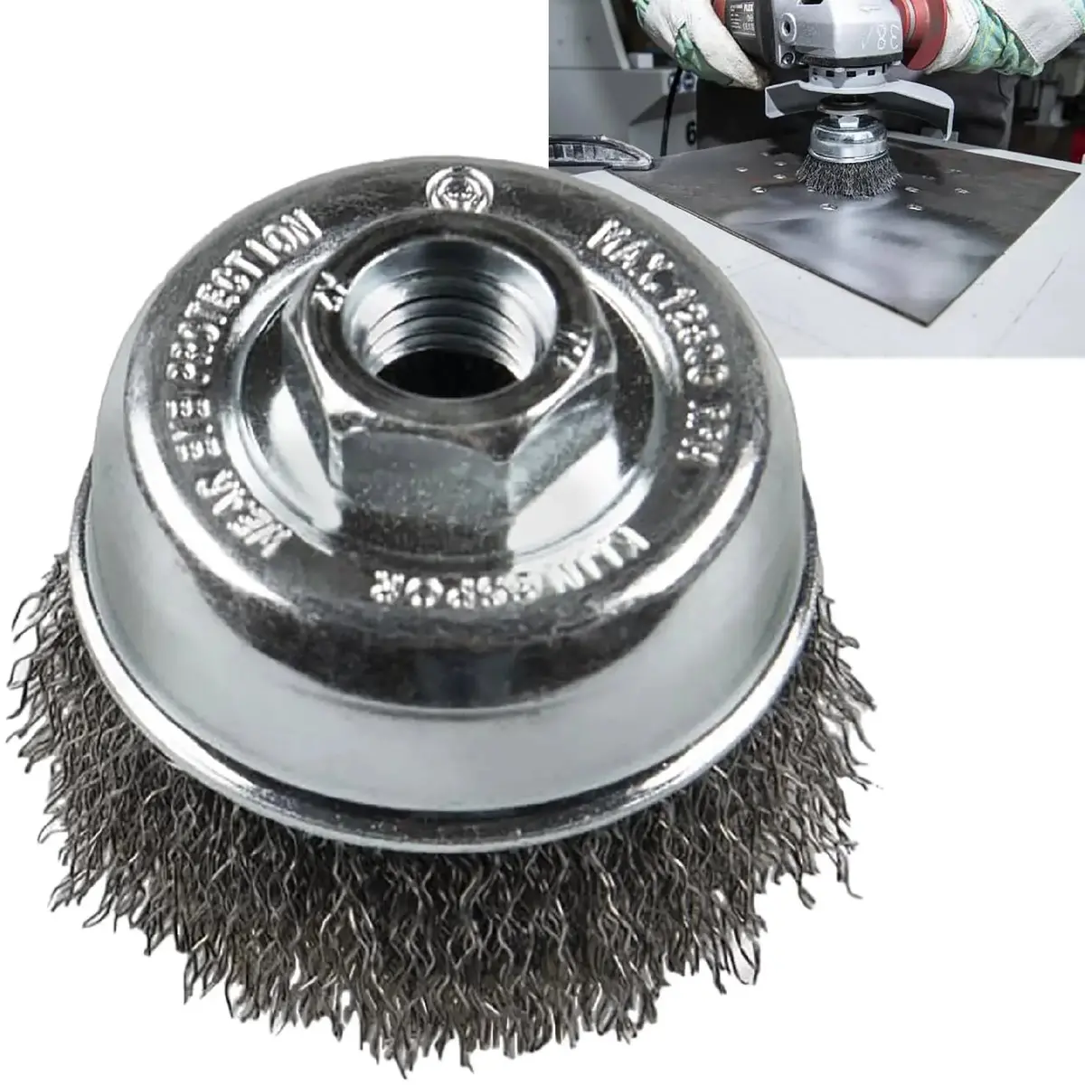 Klingspor Crimped Wire Cup Brush 65Mm 80Mm 100Mm M14 Steel Bt600w 1