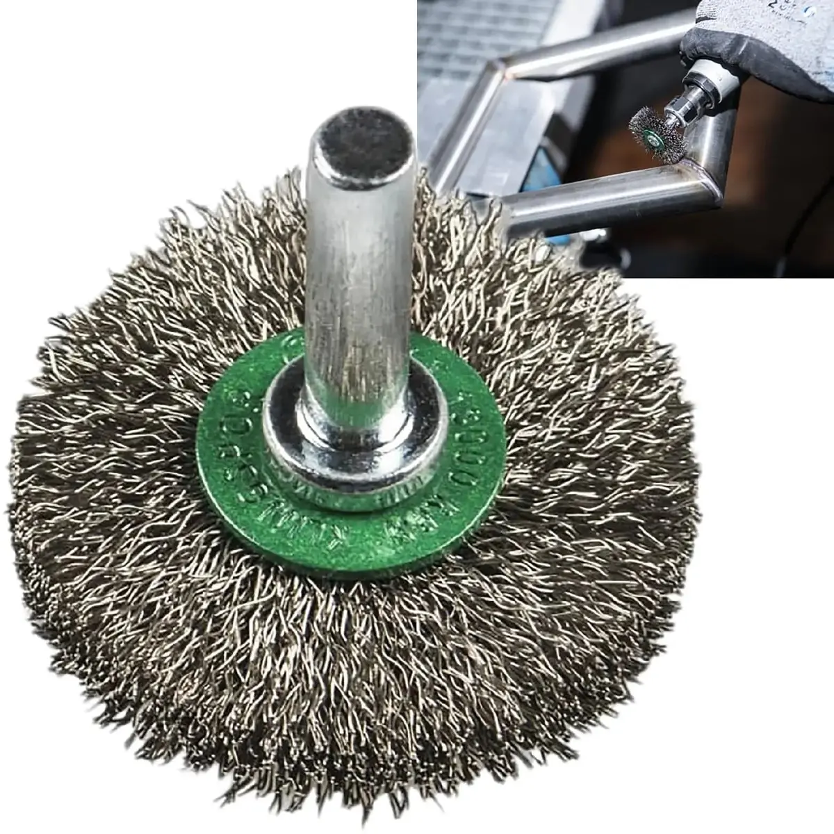 Klingspor Crimped Wire Wheel Brush 30Mm 40Mm 50Mm 60Mm 70Mm 6Mm Shank Stainless Steel Brs600w 1