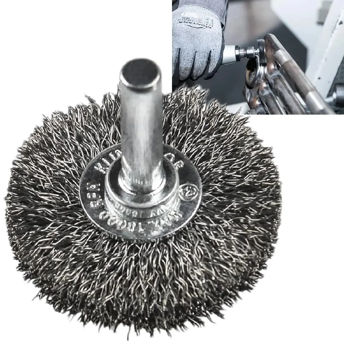Klingspor Crimped Wire Wheel Brush 30Mm 40Mm 50Mm 60Mm 70Mm 6Mm Shank Steel Brs600w 1
