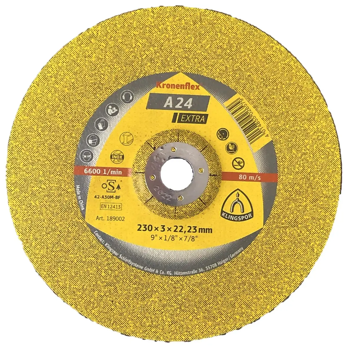 Klingspor Cutting Disc 230Mm X 3Mm Cut Off Wheel Metal A24 Extra Depressed 1
