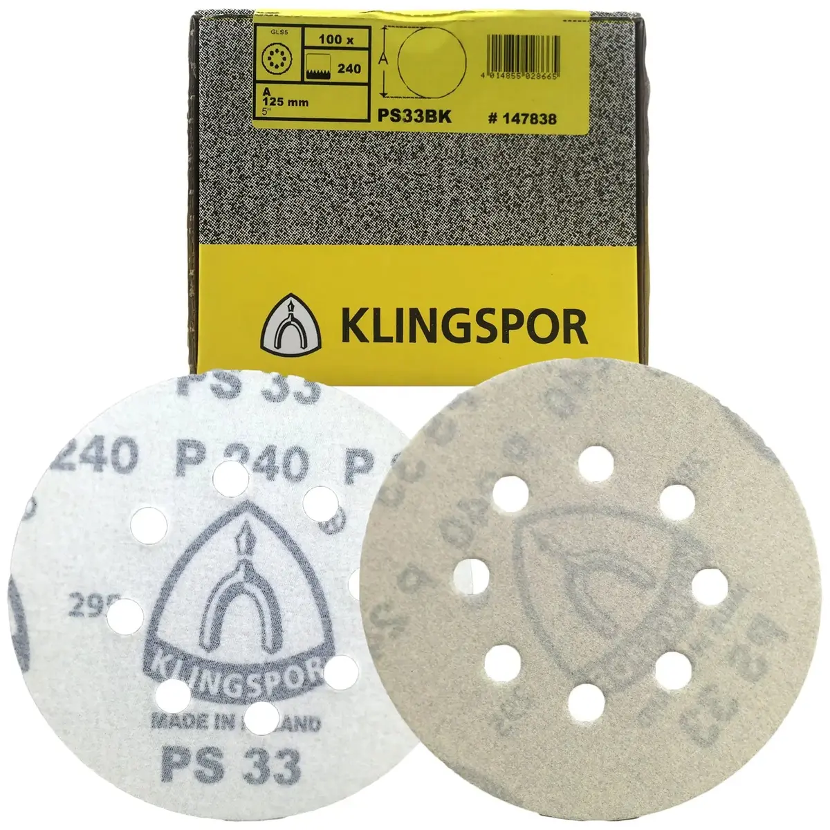 Klingspor Ps33ck Hook And Loop Sanding Discs 125Mm 150Mm Diameter 1