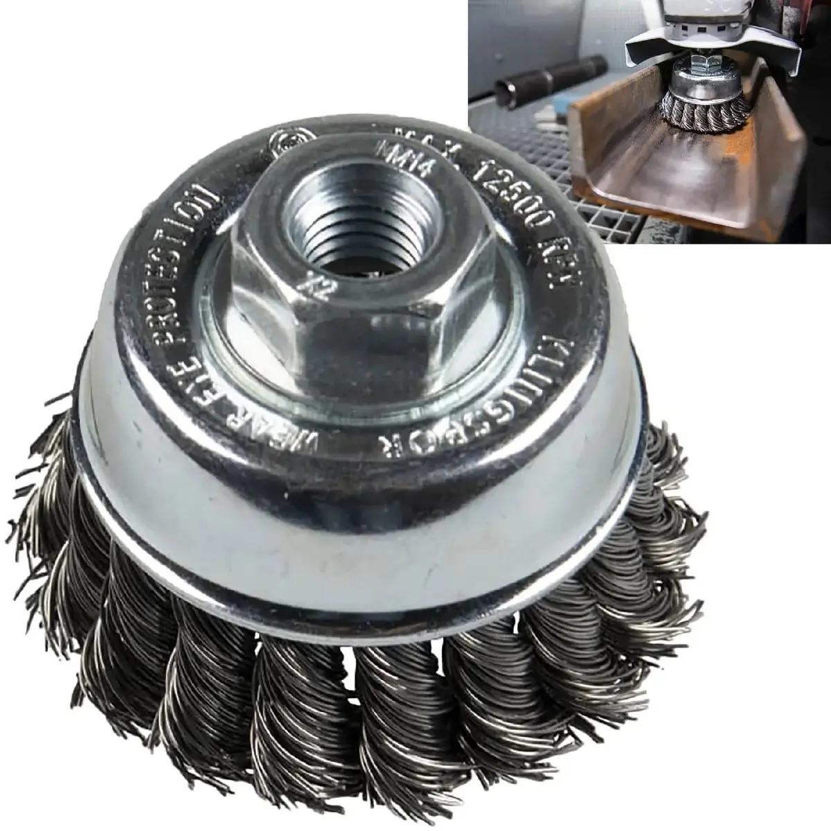 Klingspor Twist Knot Cup Brush Wire Wheel 65Mm 80Mm 100Mm M14 0.5Mm Wire Steel Bt600z 1