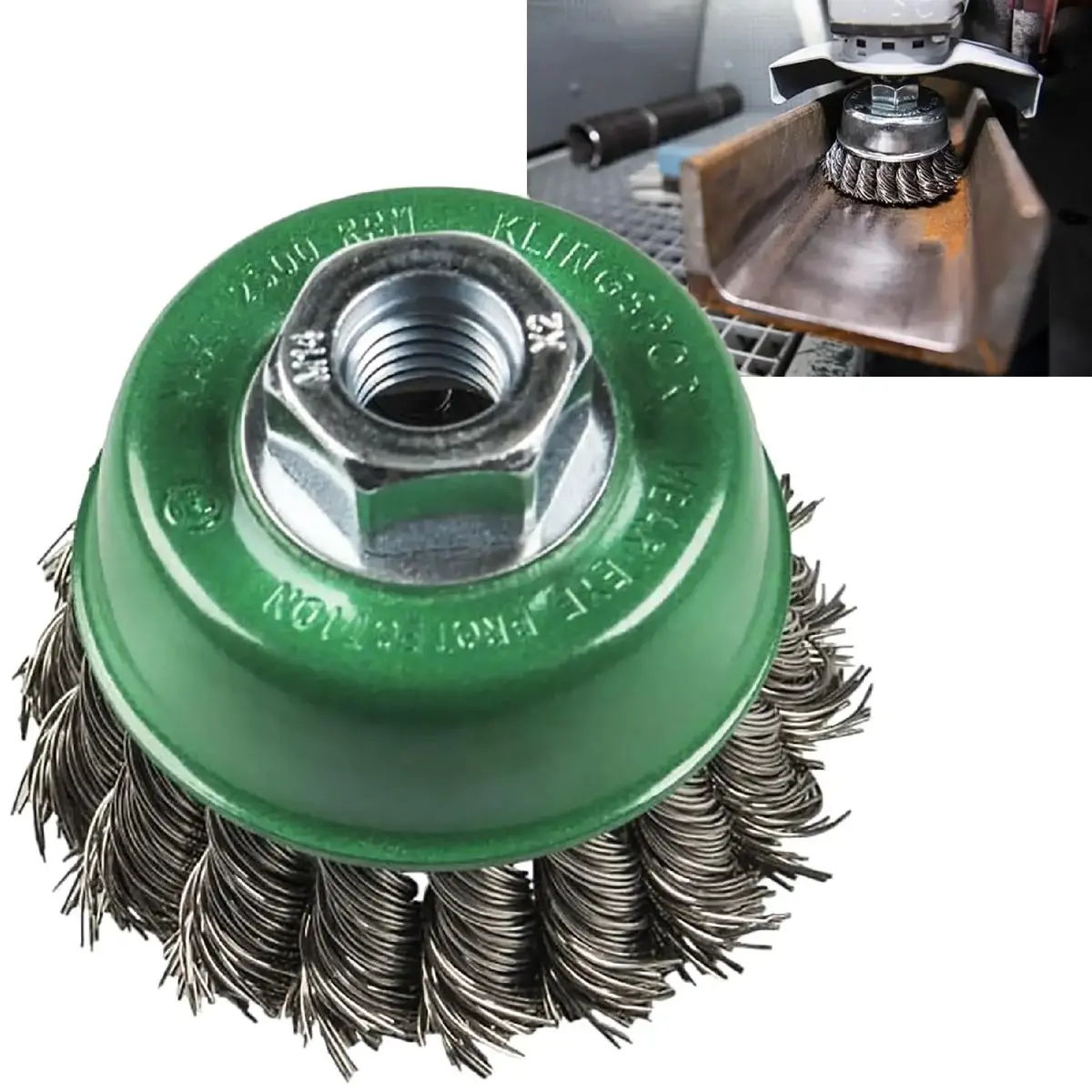 Klingspor Twist Knot Cup Brush Wire Wheel 65Mm M14 0.5Mm Wire Stainless Steel Bt600z 1