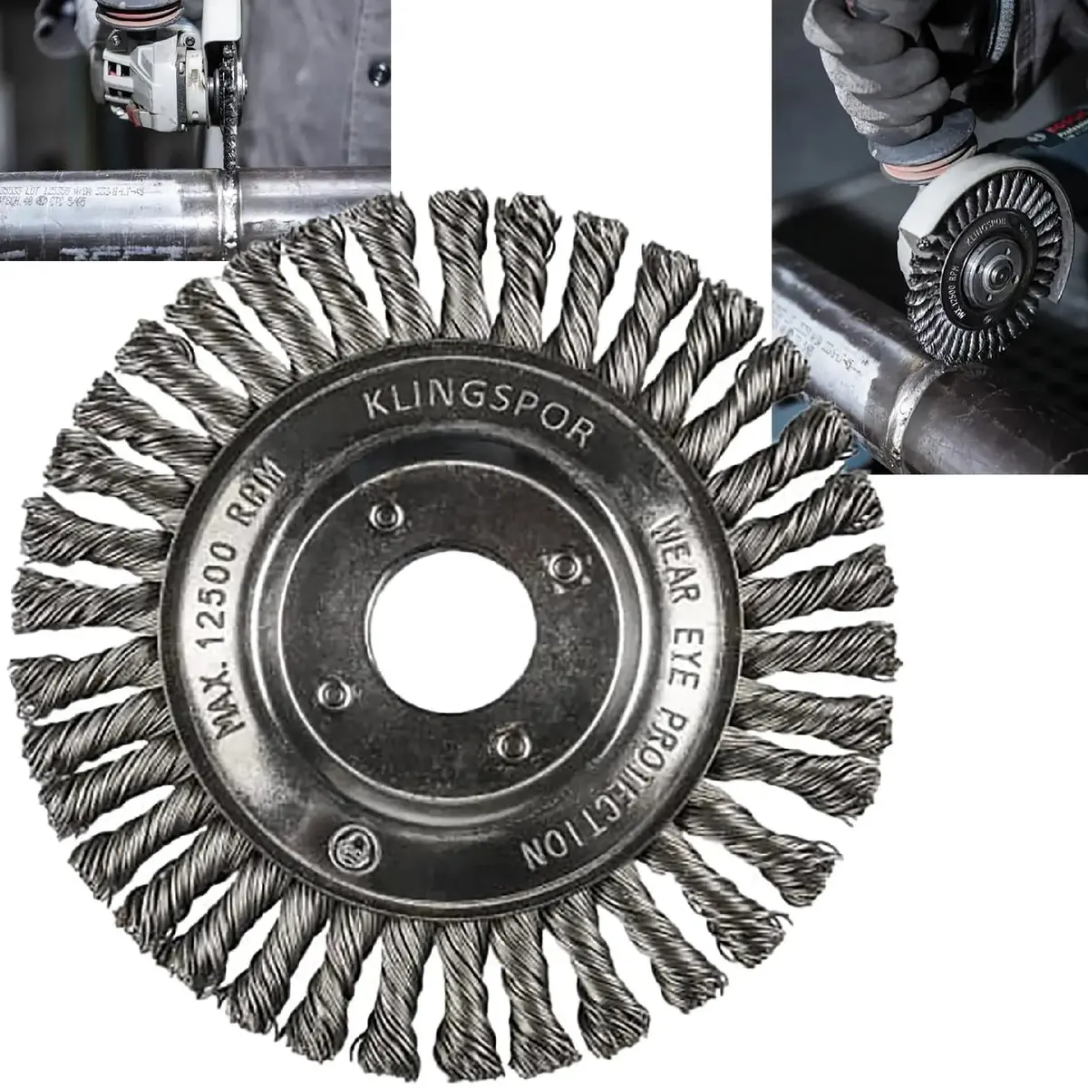 Klingspor Twist Knot Pipeline Wire Wheel Brush 115Mm 125Mm 178Mm Steel Brp600z 1