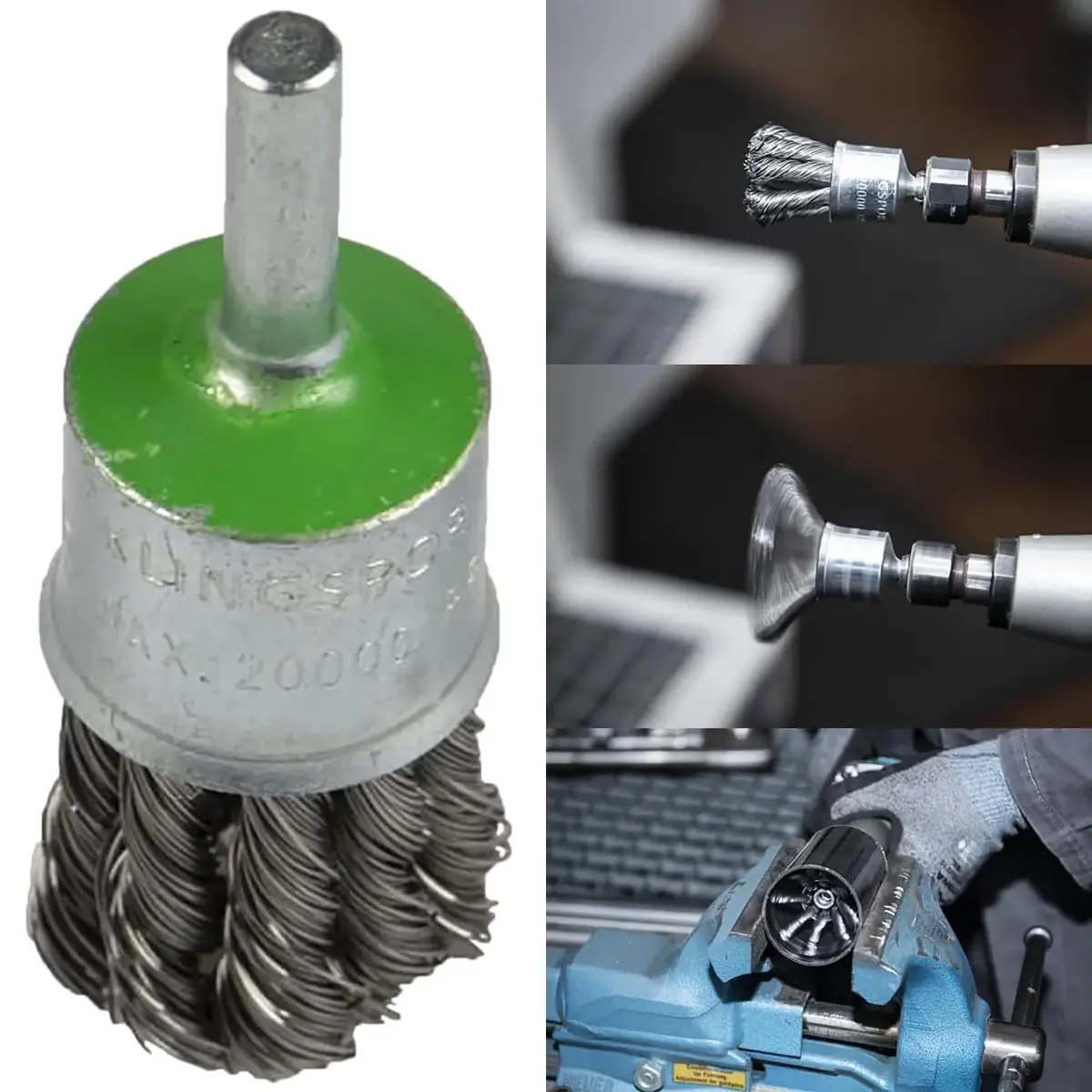 Klingspor Twist Knot Wire End Brush 6Mm Shaft 19Mm 22Mm 30Mm Stainless Steel Bps600z 1
