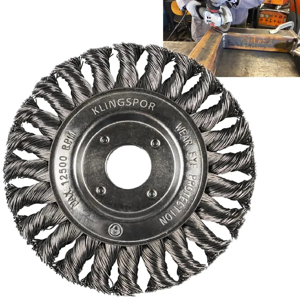 Klingspor Twist Knot Wire Wheel Brush 115Mm 125Mm 178Mm Steel Br600z 1