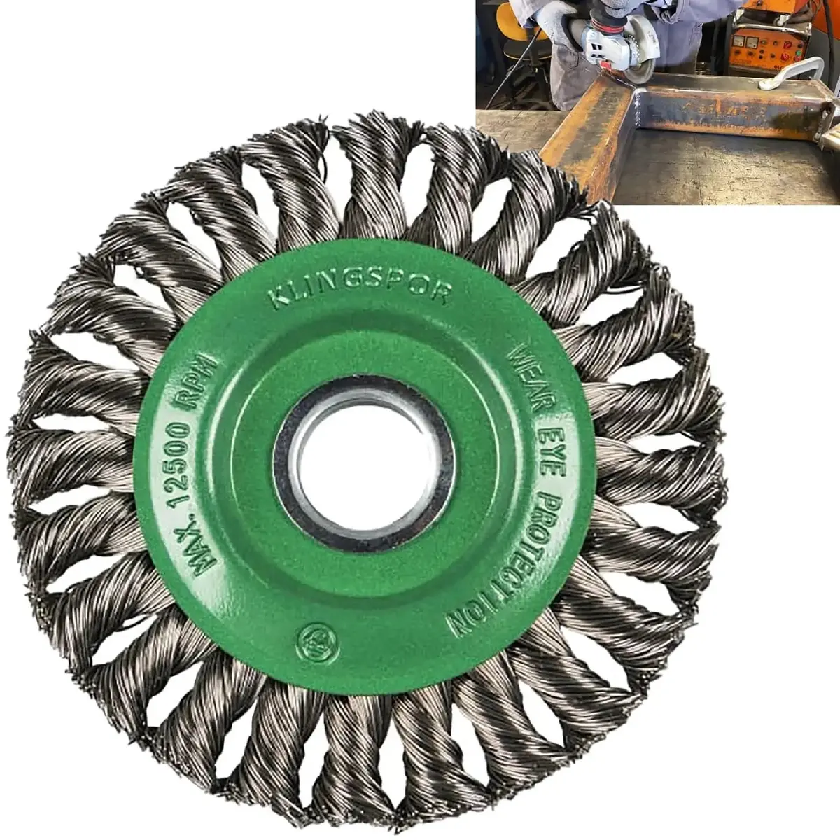 Klingspor Twist Knot Wire Wheel Brush 115Mm 125Mm Stainless Steel Br600z 1
