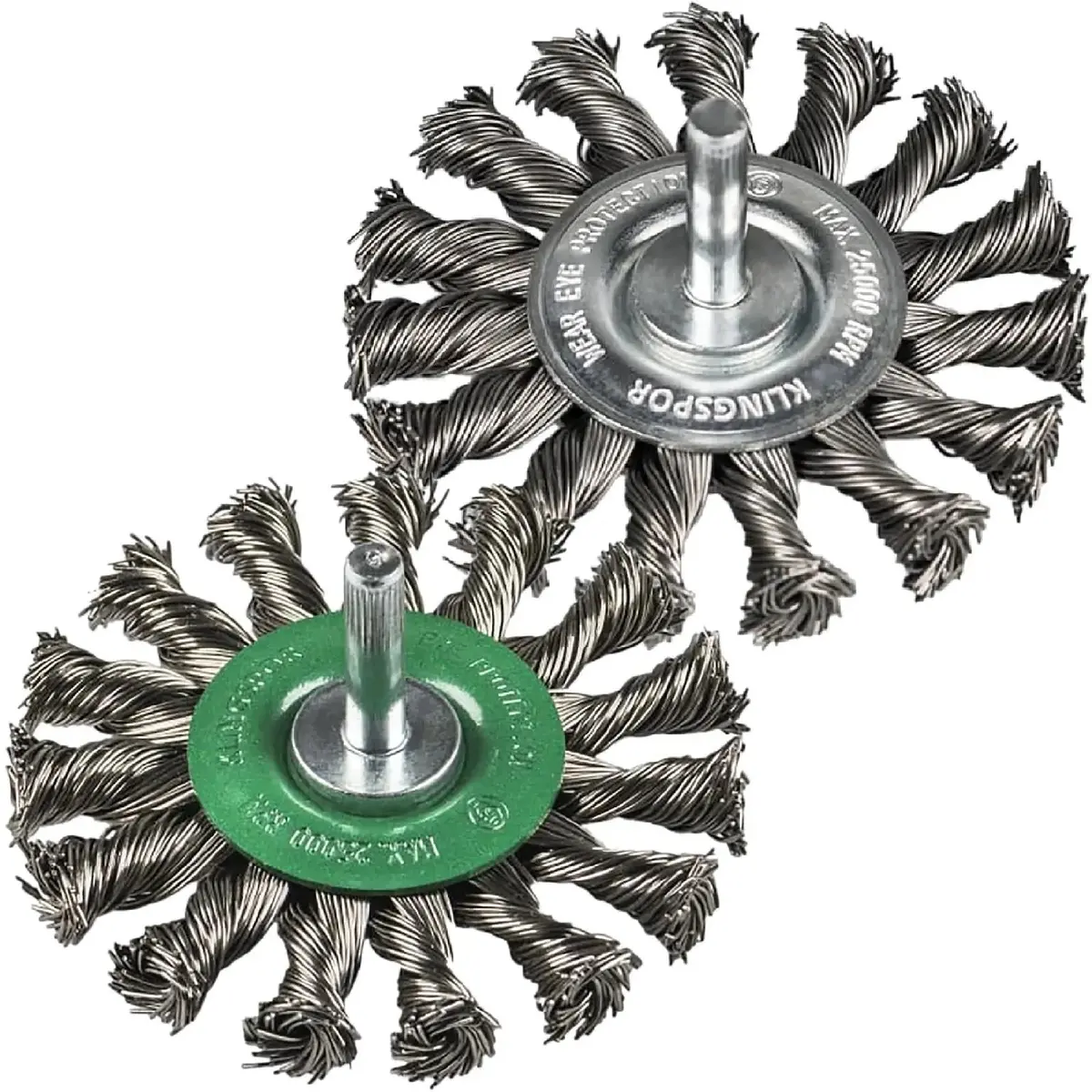 Klingspor Twist Knot Wire Wheel Brush 75Mm X 6Mm Shank Steel Or Stainless Steel Brs600z 1