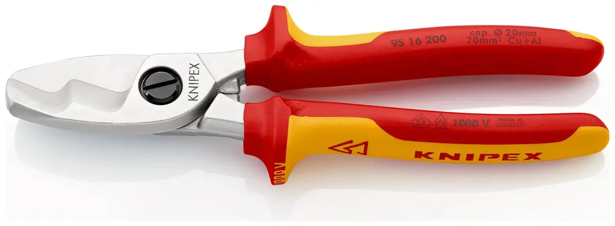 Knipex Cable Shears With Twin Cutting Edge 200Mm Vde Insulated 95 16 200 1