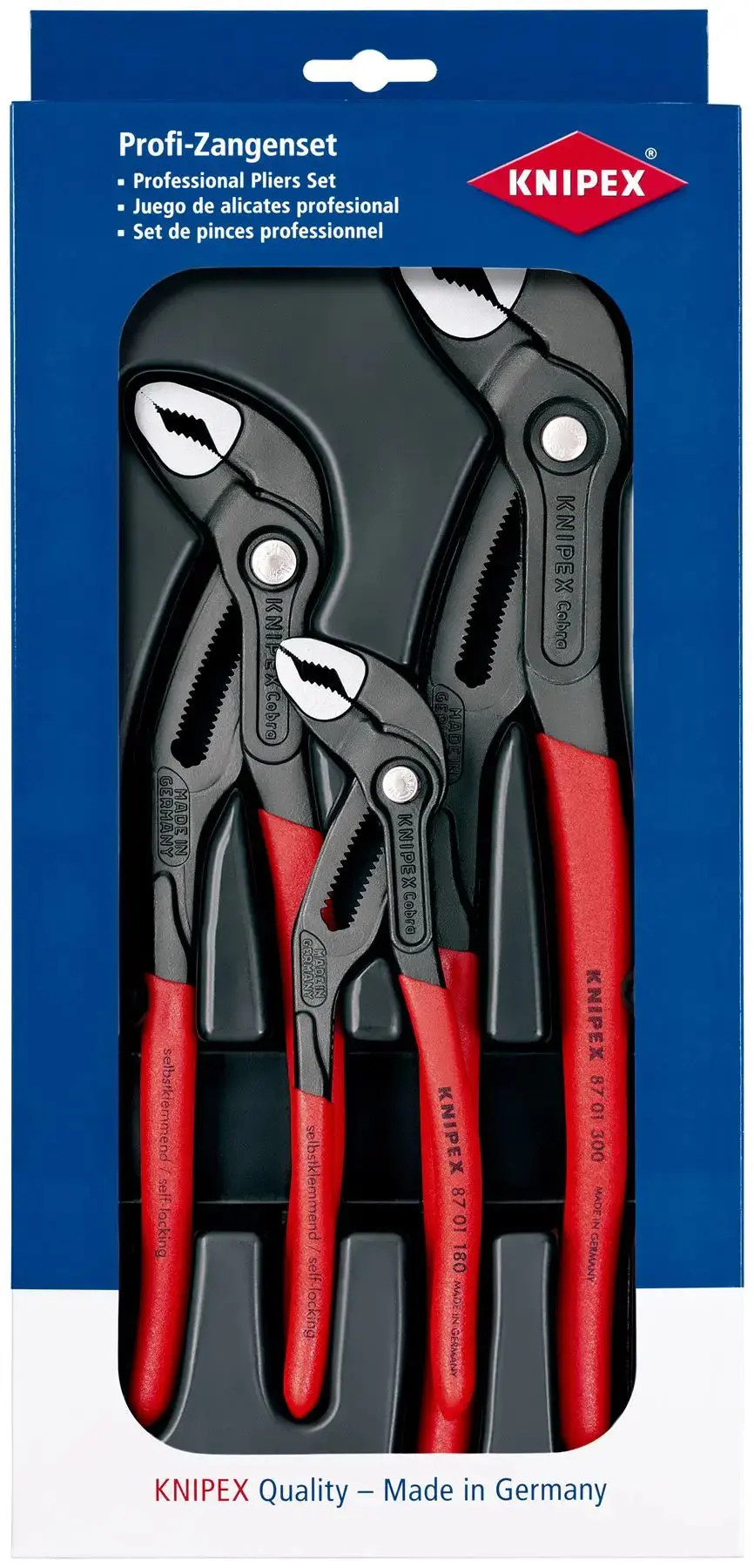 Knipex Cobra Pliers Set 3 Piece 180Mm 250Mm 300Mm Plier In Tray 00 20 09 V02 1