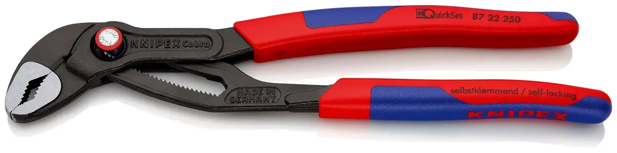 Knipex Cobra Quick Set High Tech Water Pump Pliers Multi Component Grips 87 22 250 1