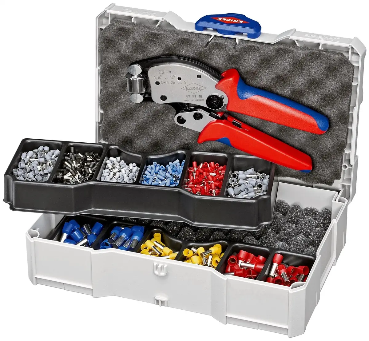 Knipex Crimp Assortment For Wire Ferrules With Plastic Collars In Tanos Mini Systainer Box 97 90 13 1