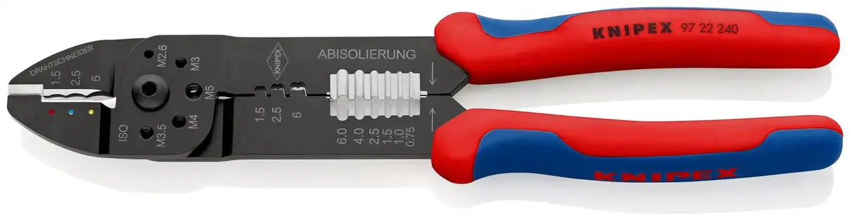 Knipex Crimping Pliers With Multi Component Grips 0.5-6.0Mm 97 22 240 1
