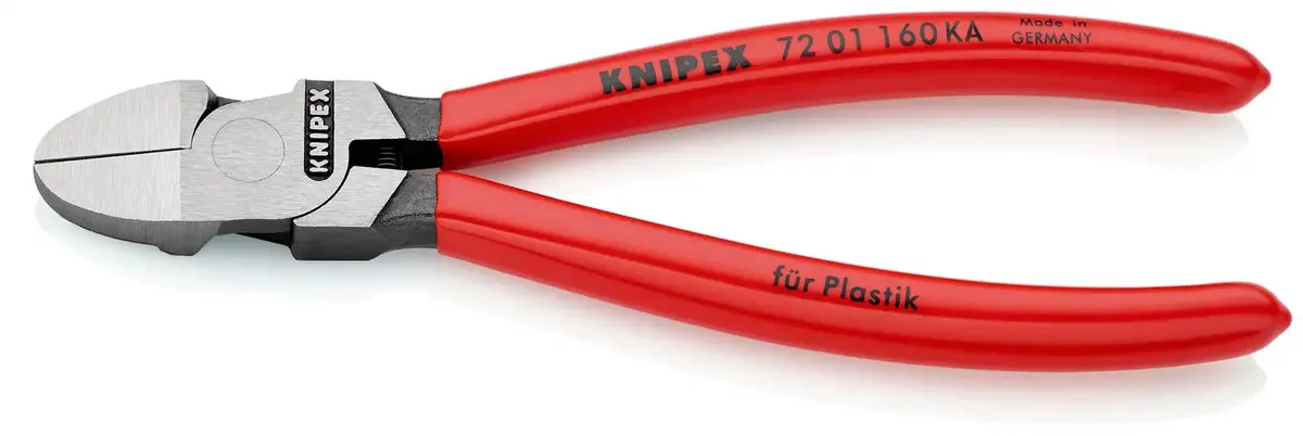 Knipex Diagonal Cutter For Plastics Round Head Pliers 160Mm 72 01 160 Ka 1