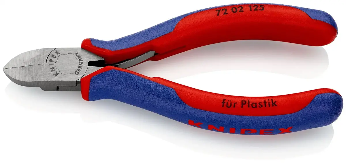 Knipex Diagonal Side Cutters For Plastics 125Mm Multi Component Grips 72 02 125 1