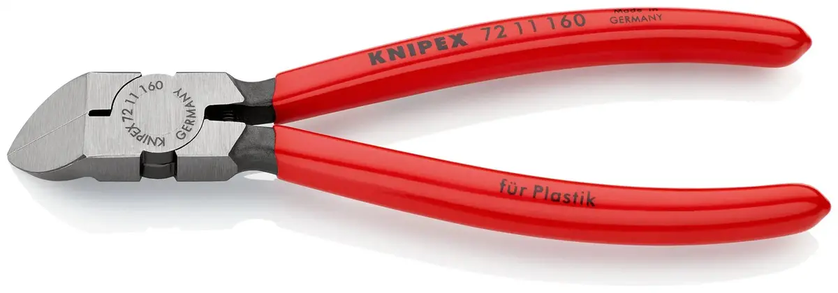 Knipex Diagonal Side Cutters For Plastics 160Mm 45° Cutting Pliers Grips 72 11 160 1