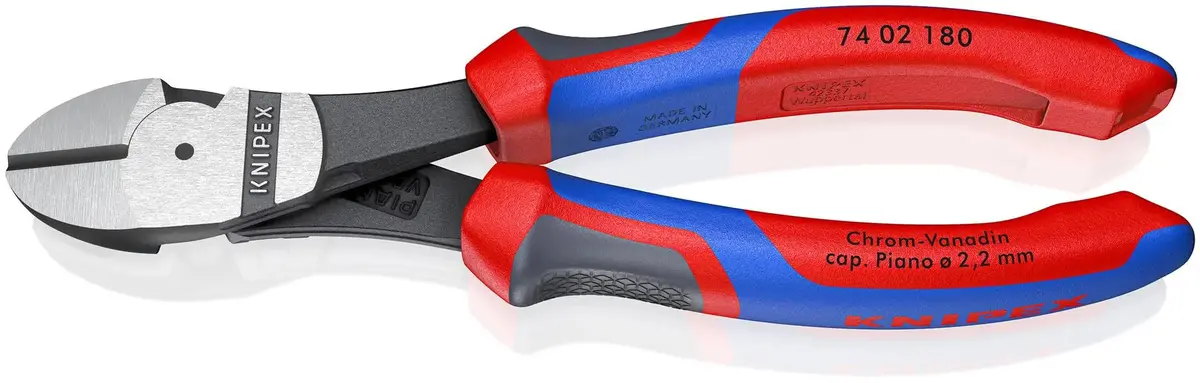 Knipex Diagonal Side Cutting Pliers Nippers High Leverage 180Mm Multi Component Grips 74 02 180 1