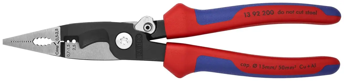 Knipex Electrical Installation Pliers With Multi Component Grips 200Mm 13 92 200 1