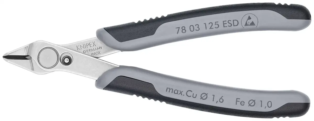 Knipex Electronic Super Knips 125Mm Esd Electrostatic Discharge Fine Cutting Pliers 78 03 125 Esd 1
