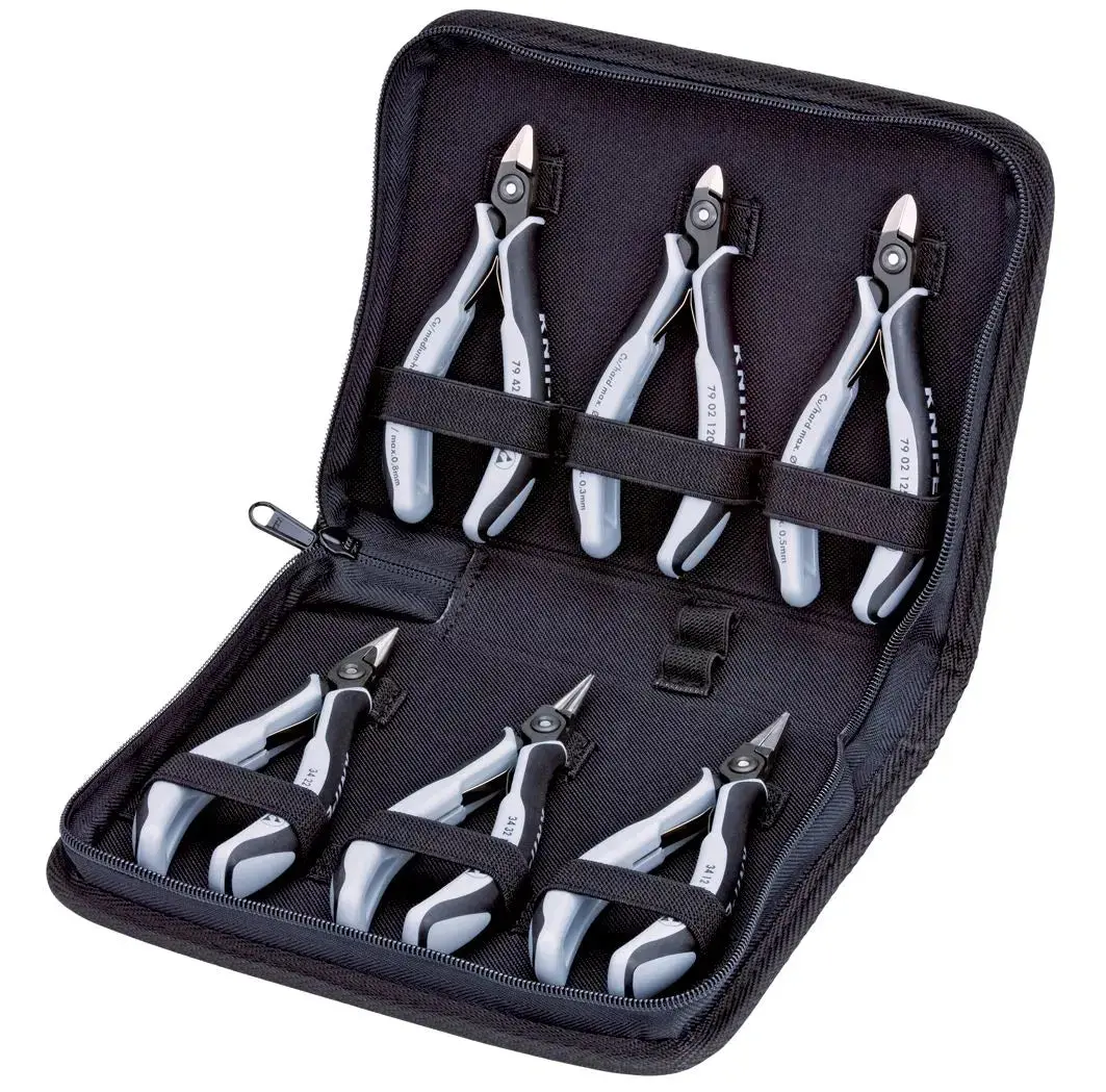 Knipex Electronics Pliers Set Esd In Case 6 Pieces For Precision Work 00 20 16 P Esd 1