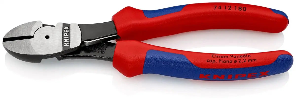 Knipex High Leverage Diagonal Cutter Cutting Pliers 180Mm Multi Component Grips 74 12 180 1