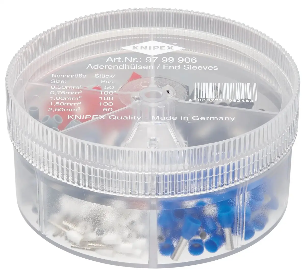 Knipex Insulated Wire Ferrules Assortment Box In Dispenser Box 97 99 906 1