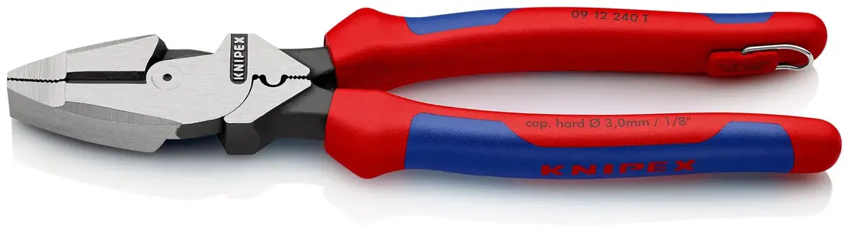 Knipex Linemans Pliers American Style 240Mm Slim Multi Component Grips With Tether Point 09 12 240 T 1