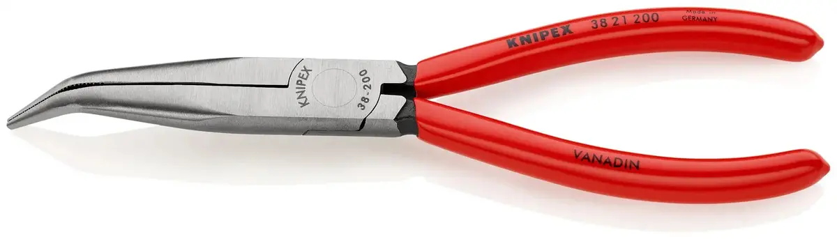 Knipex Mechanics Pliers 200Mm 40 Degree Bent Half Round Jaws 38 21 200 1