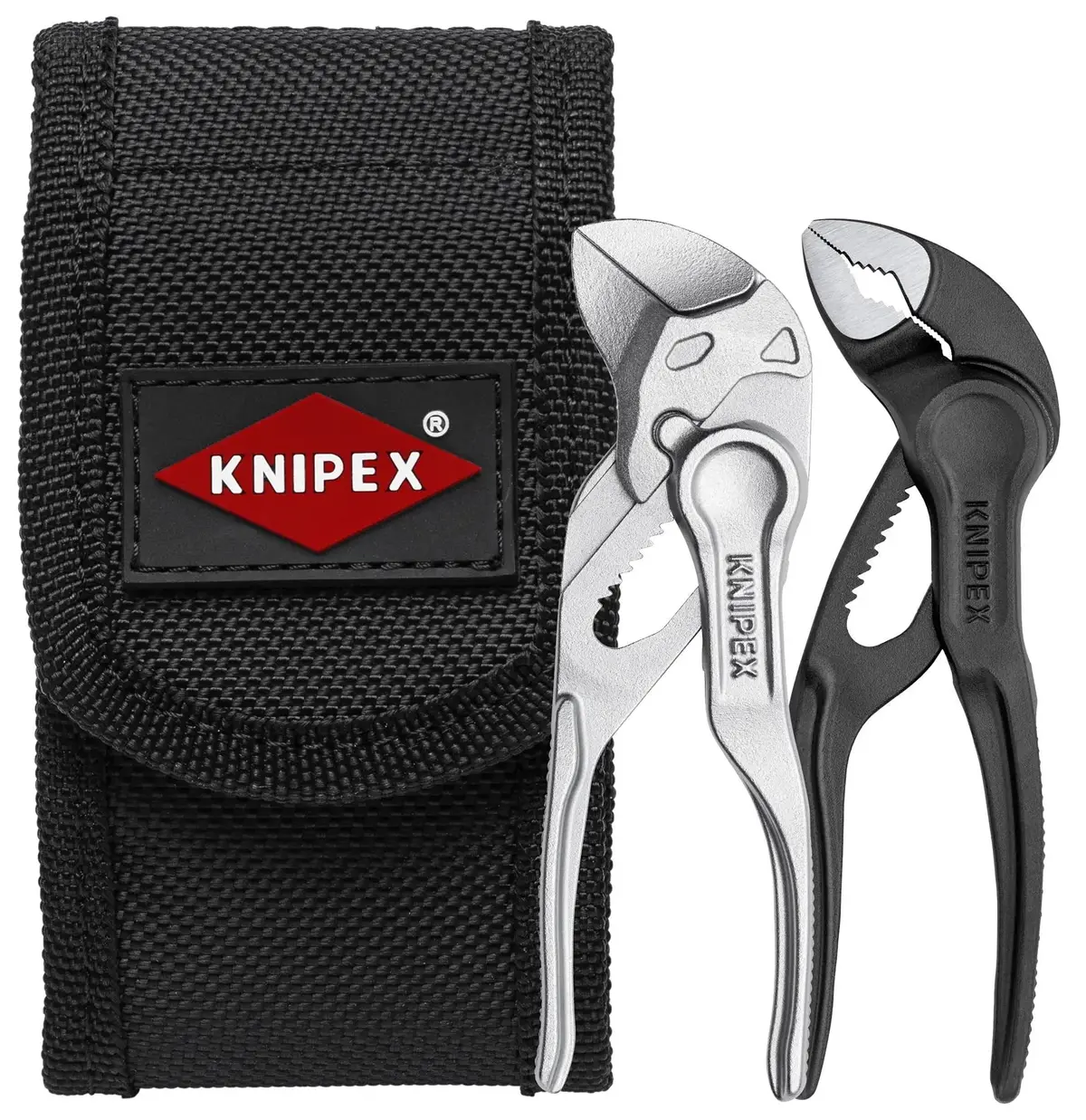 Knipex Mini Pliers Set Xs In Belt Tool Pouch 100Mm Cobra Water Pump Pliers 100Mm Wrench 00 20 72 V04 Xs 1