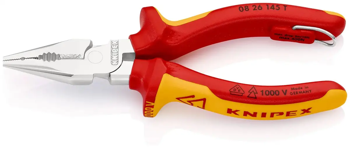 Knipex Needle Nose Combination Pliers 145Mm Vde Insulated 1000V With Tether Point 08 26 145 T 1