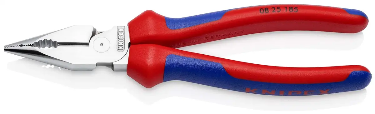 Knipex Needle Nose Combination Pliers 185Mm Multi Component Grips Chrome 08 25 185 1