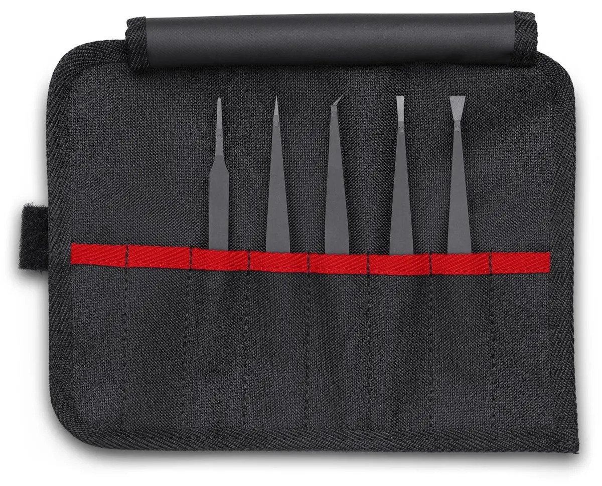 Knipex Plastic Tweezers Set Esd 5 Pieces In Tool Roll 1