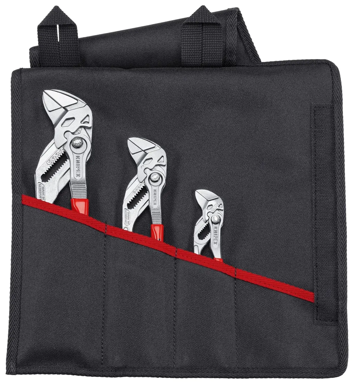 Knipex Pliers Wrench Set 3 Piece In Tool Roll Chrome Plated 00 19 55 S6 1