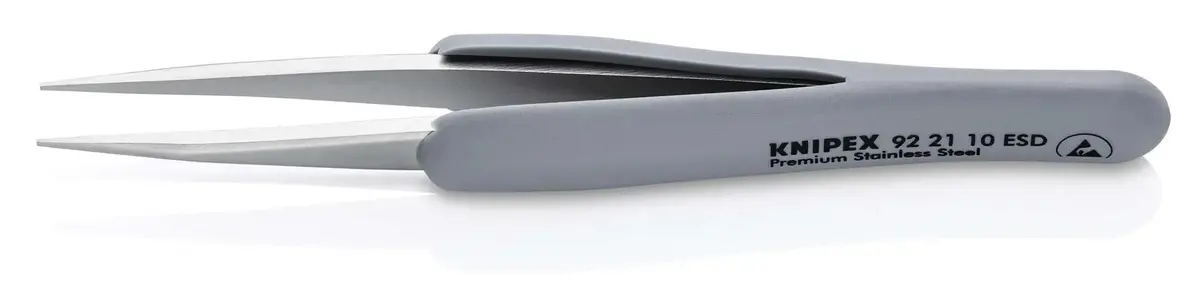 Knipex Precision Tweezers With Rubber Handles Esd Smooth Gripping Surfaces 92 21 10 Esd 1
